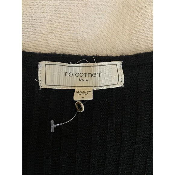 No Comment. Women’s Black  4 Button From Front Long sleeve Crop Top Size L - Picture 15 of 16